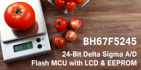 Новый 24-бит AЦП м/к с встроенным драйвером сенсорной клавиатуры и LCD/LED дисплея - BH67F5245.